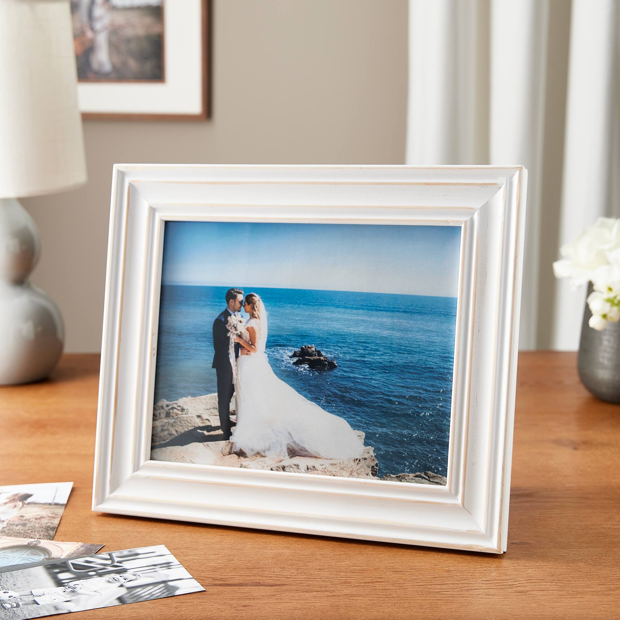Expressions™ 8" x 10" White with Distressed Edges Frame by Studio Décor®